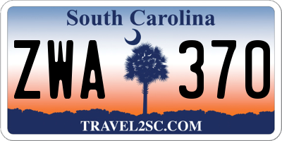 SC license plate ZWA370