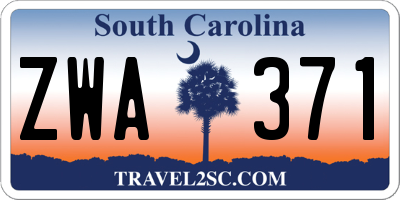 SC license plate ZWA371