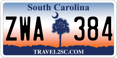 SC license plate ZWA384