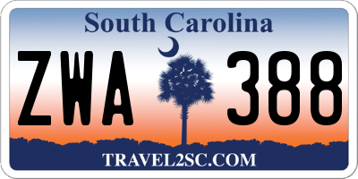 SC license plate ZWA388