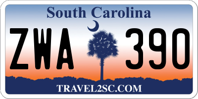 SC license plate ZWA390