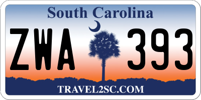 SC license plate ZWA393