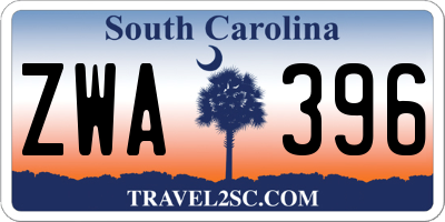 SC license plate ZWA396