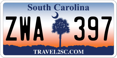 SC license plate ZWA397