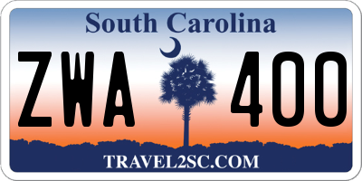 SC license plate ZWA400