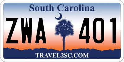 SC license plate ZWA401
