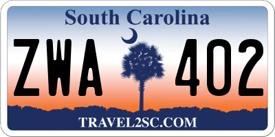 SC license plate ZWA402