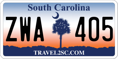 SC license plate ZWA405