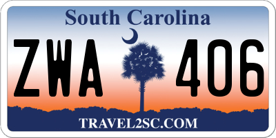 SC license plate ZWA406