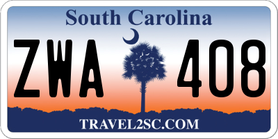 SC license plate ZWA408