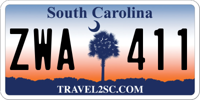 SC license plate ZWA411