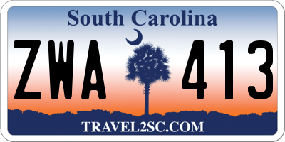 SC license plate ZWA413