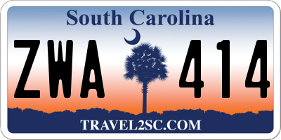 SC license plate ZWA414