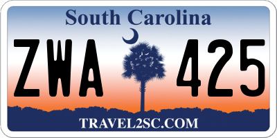 SC license plate ZWA425