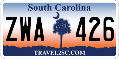 SC license plate ZWA426