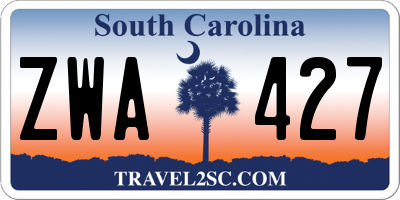 SC license plate ZWA427