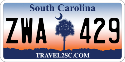 SC license plate ZWA429