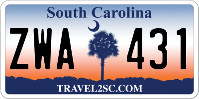 SC license plate ZWA431