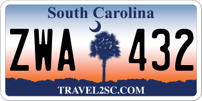 SC license plate ZWA432