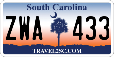 SC license plate ZWA433
