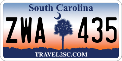 SC license plate ZWA435