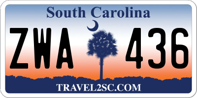 SC license plate ZWA436