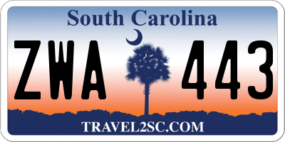 SC license plate ZWA443