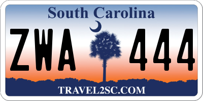 SC license plate ZWA444