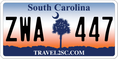 SC license plate ZWA447