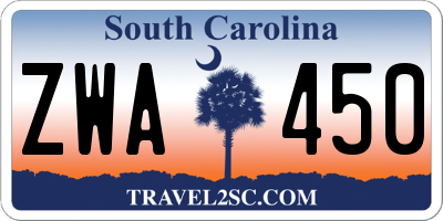 SC license plate ZWA450