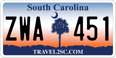 SC license plate ZWA451