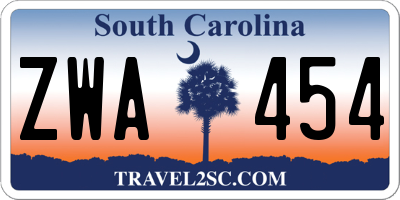 SC license plate ZWA454