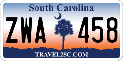 SC license plate ZWA458