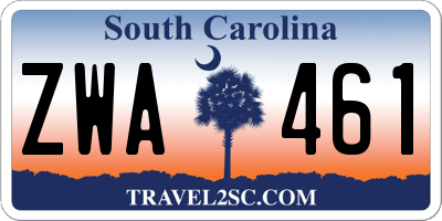SC license plate ZWA461