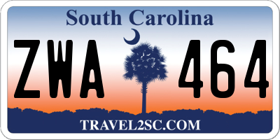 SC license plate ZWA464