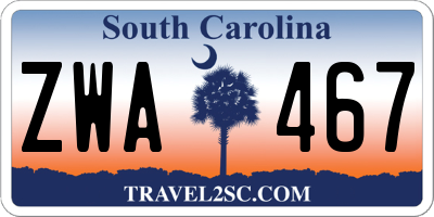 SC license plate ZWA467