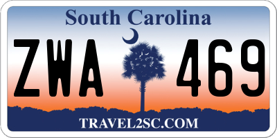 SC license plate ZWA469