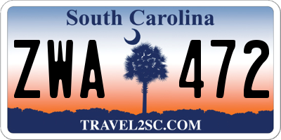 SC license plate ZWA472