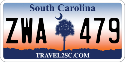 SC license plate ZWA479
