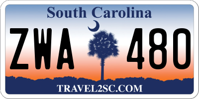 SC license plate ZWA480