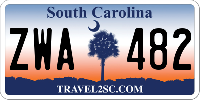 SC license plate ZWA482