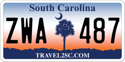 SC license plate ZWA487