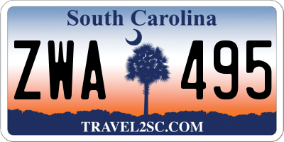 SC license plate ZWA495