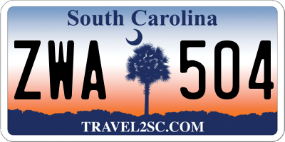 SC license plate ZWA504