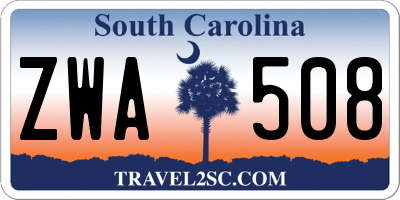 SC license plate ZWA508