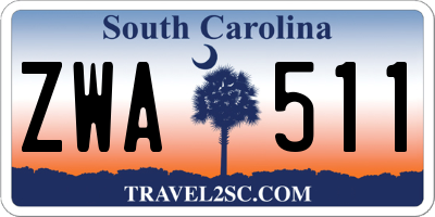SC license plate ZWA511