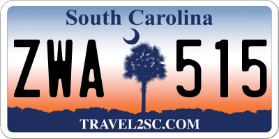 SC license plate ZWA515