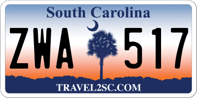 SC license plate ZWA517