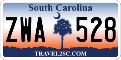 SC license plate ZWA528