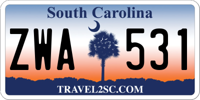 SC license plate ZWA531